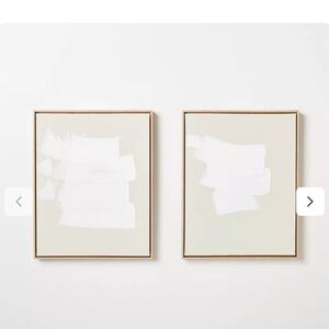 Studio McGee Minimalist Wall Art Set - White and Cream Each is 16c20